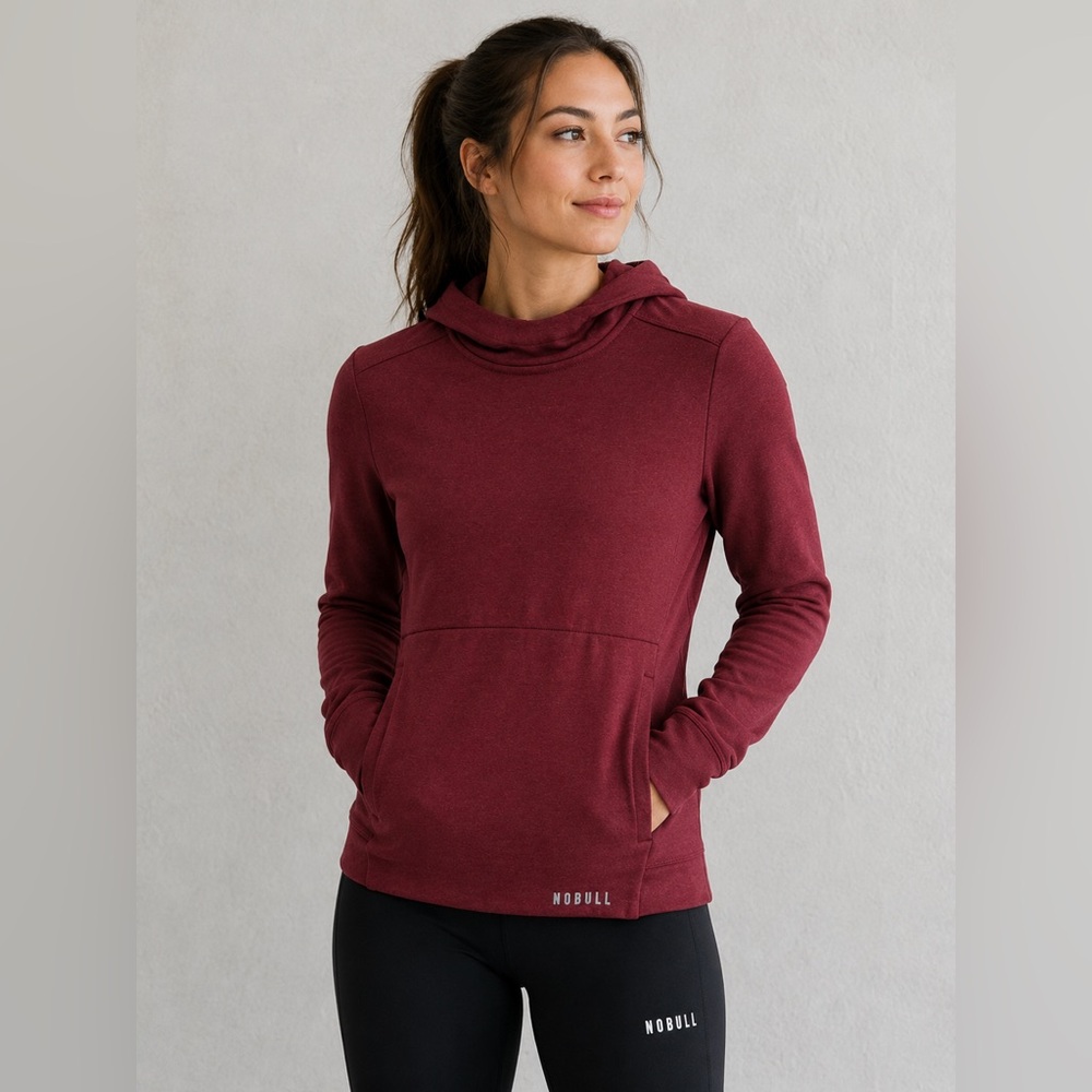 NOBULL Women’s Performance Hoodie NWT Size Small Burgundy Athletic Pullover